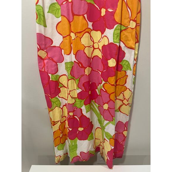Vintage Lilly Pulitzer Maxi Dress Beaded Key Hole Pink Yellow Florals Size 8 JL - Picture 11 of 13